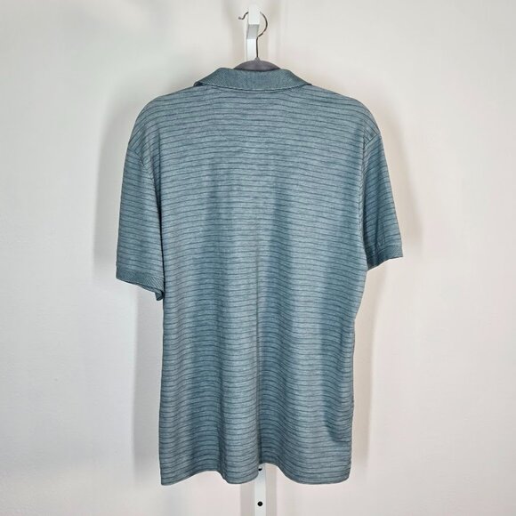 TOMMY BAHAMA MEN'S  gulf coast striped polo shirt  green Size Large - Picture 3 of 6